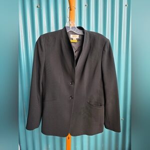 Talbots Black Suit Jacket Blazer Coat Two Buttons Size 6P